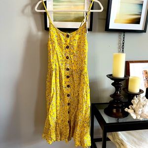 NWT SZ M Yellow w Floral  Sundress